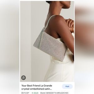 NWT Benedetta Bruzziches Your Best Friend La Grande crystal satin shoulder bag